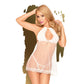 Penthouse Libido Boost Eyelash Babydoll W Thong 2 Pc White L/Xl