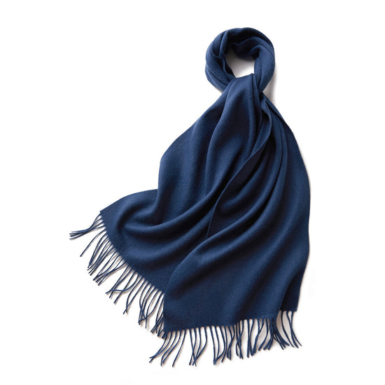100% MERINO VIRGIN WOOL SCARF 970116（NAVY）