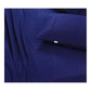 Elan Linen 100% Egyptian Cotton Vintage Washed 500TC Navy Blue Single Bed Sheets Set