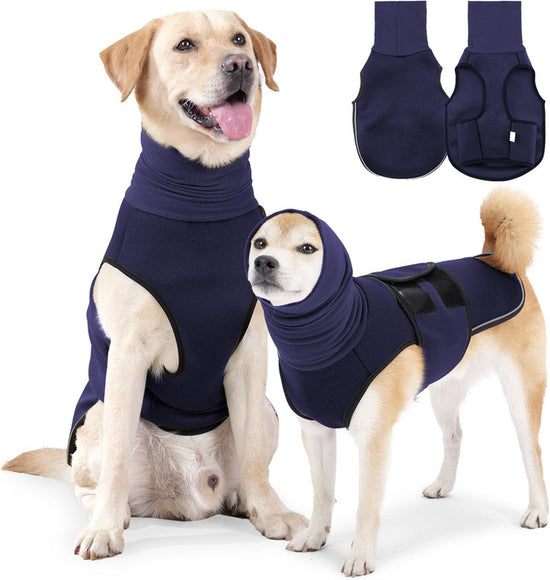 Pet Products Dog Anxiety Vest and Coat, Vet Visits and Separation - Keep Pet Calm, Dog Jacket for Thunder, Fireworks, Anti Anxiety Vest for Dogs and Cat Body and Ear, Dark Blue, M