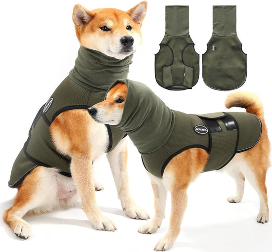Pet Products Dog Anxiety Vest and Coat, Vet Visits and Separation - Keep Pet Calm, Dog Jacket for Thunder, Fireworks, Anti Anxiety Vest for Dogs and Cat Body and Ear, Green, M