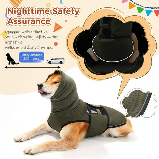 Pet Products Dog Anxiety Vest and Coat, Vet Visits and Separation - Keep Pet Calm, Dog Jacket for Thunder, Fireworks, Anti Anxiety Vest for Dogs and Cat Body and Ear, Green, S