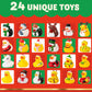 2025 Advent Calendar Christmas Ducks - 24pcs Rubber Duck Advent Calendar 24 Days of Christmas Countdown Toys for Christmas Gifts Party Favors Kids Toddlers Random Duck Gift Box