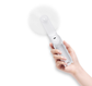 Handheld Mini Fan,2 IN 1 USB Rechargeable Portable Fan [12-19 Working Hours] with Power Bank, Pocket Design for Travel/Summer/Concerts/Lash, Gifts for Women (White)Christmas Gifts