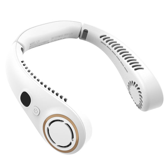 Portable Neck Fan Upgraded, Neckbrace Personal Hands Free, 5 Speed Gears Adjustment, 2000 mAh Wearable Bladeless Quiet Rechargeable for Outdoor Indoor, Gifts for Women Men- White Christmas Gifts