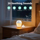 3 in 1 Smart Sound Machine, White Noise Machine with Noise Detection, Night Light, Bluetooth Speaker, Rechargeable Battery, 26 Soothing Sounds and Portable Design for Kids & Adults
