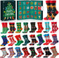 Advent Calendar 2025 Adult Men 24 Days of Christmas Cotton Socks US 7-13 Fun Christmas Sock Advent Calendar for Men Funny Gifts for Dad Boyfriend Husband Brother Random Socks Gift Box