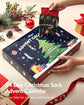 Advent Calendar 2025 Adult Men 24 Days of Christmas Cotton Socks US 7-13 Fun Christmas Sock Advent Calendar for Men Funny Gifts for Dad Boyfriend Husband Brother Random Socks Gift Box