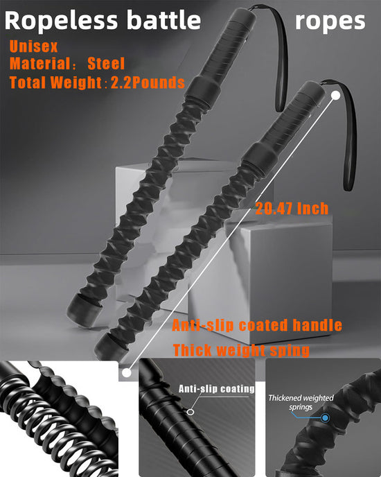 Ropeless Battle Ropes for Home Gym, Cordless Exerciser Rope, Heavy Duty Weighted Wireless Battle Ropes, Exercise Equipment for HIIT, Portable Training Flow rope Working Out for Men Women, Cardio Train