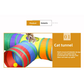 Pet Toy Super Set (21 Pcs) - Cat Tunnel, Teaser, Mice, Jingle Balls, & Pom Poms. (Note: accessory colors are shipped randomly).