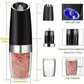 Gravity Electric Salt and Pepper Grinder Set, Battery Powered LED Light One Hand Automatic Operation, Adjustable Coarseness Mill Grinders Shakers Black, Kitchen Gadgets Gift Ideas
