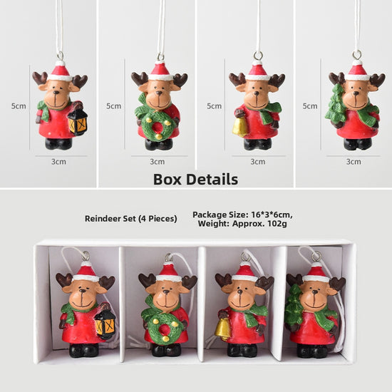 Christmas gift Christmas mini resin snow house Christmas tree pendant