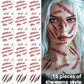 Halloween Tattoos 3D Temporary Tattoos Fake Wound Stickers Blood Wounds - Red - Size scarB-12pcs