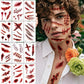 Halloween Tattoos 3D Temporary Tattoos Fake Wound Stickers Blood Wounds - Red - Size scarE-24pcs