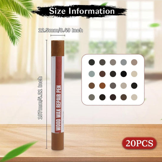 Wood Filler Sticks 20 Colors Repair Wax Sticks Kit Furniture Touch Up Crayons for Repairing Scratches Holes Cracks Wood Floor Tables Cabinets Doors Hardwood(Gray Series)