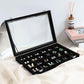 Velvet Earring Organizer Tray with Lid, 13.7x9.4 Inch 24 Grid Jewelry Organizer for Earrings, Perfect for Home Organization, Jewelry Display, Gift Giving, Dustproof Design