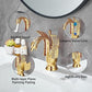 Swan-Shaped Bathroom Faucet – Single-Handle Single-Hole Sink Faucet, Deck-Mounted, Short Model, Elegant Vanity Faucet for Bathroom - Gold - Size 19cm