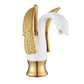 Swan-Shaped Bathroom Faucet – Single-Handle Single-Hole Sink Faucet, Deck-Mounted, Short Model, Elegant Vanity Faucet for Bathroom - Gold - Size 19cm