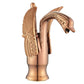 Swan-Shaped Bathroom Faucet – Single-Handle Single-Hole Sink Faucet, Deck-Mounted, Short Model, Elegant Vanity Faucet for Bathroom - White-Gold - Size 19cm