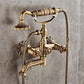 Bathtub Faucet with Handheld Shower – Antique Brass Wall-Mounted Multifunctional Mixer Tap, Hot & Cold Water, Vintage Bathroom Tub Faucet - Bronze - Size B