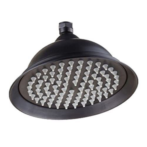 8 Inch Round Alloy Rain Shower Head – High Pressure Rainfall Showerhead for Bathroom, Universal Fit, Easy Installation - Black - Size 8in