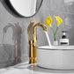 Swan-Shaped Single-Handle Single-Hole Vessel Faucet – Deck-Mounted Bathroom Sink Faucet, Tall Model, Elegant Vanity Faucet - Black - Size 33cm