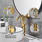 Swan-Shaped Single-Handle Single-Hole Vessel Faucet – Deck-Mounted Bathroom Sink Faucet, Tall Model, Elegant Vanity Faucet - Rose Gold - Size 33cm