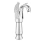 Swan-Shaped Single-Handle Single-Hole Vessel Faucet – Deck-Mounted Bathroom Sink Faucet, Tall Model, Elegant Vanity Faucet - White-Gold - Size 33cm