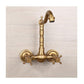 Antique Bathtub Faucet – Dual-Handle Brass Wall-Mounted Tub Faucet with Hot & Cold Mixer, Tall Model, Elegant for Villa Bathroom - Bronze - Size Tall2