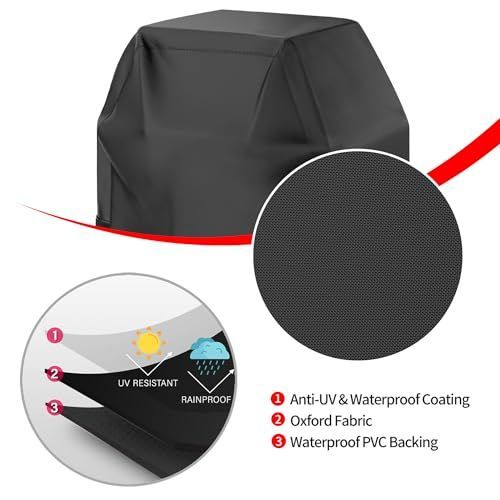 Grill Cover, 32 inch Small Gas Grill Cover for Outdoor Grill, Waterproof, Weather Resistant, UV & Fade Resistant, BBQ Grill Cover with Hook and Loop Straps, Black