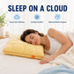 Cooling Marshmallow Puff Pillow, Quilted Cool-Touch Bed Pillow for Adults, Cloud-Like Fluffy Sleep Pillow with Neck Support for Side Back Sleepers - Pink - Size 74*48cm