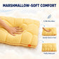 Cooling Marshmallow Puff Pillow, Quilted Cool-Touch Bed Pillow for Adults, Cloud-Like Fluffy Sleep Pillow with Neck Support for Side Back Sleepers - White - Size 74*48cm