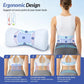 Inflatable Lumbar Support Pillow for Bed with Customized Lower Back Pain Relief & Support, Memory Foam Back Support for Side & Back Sleeping, Bed Pillow for Driving, Resting, Breathable Cover