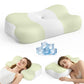 Memory Foam Cervical Pillow, Neck Comfort Support,Ergonomic High-Low Contour Neck Pillow, Supportive Sleeping Pillow for Side, Back, Stomach Sleepers, Removable Washable Cover(Green)