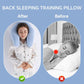 Back Sleeping Training Pillow, Memory Foam Beauty Pillow with Adjustable Height, Neck & Shoulder Support, 2 Washable Covers, Blue
