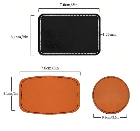 Laser Engraving Blanks - 60pcs Leatherette Khaki Hat Patches - PU Leather Iron on Hat Patch for DIY Custom Laserable Engravable Craft Gifts