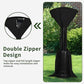 Stand-Up Patio Heater Cover, 95"H x 34"D x 19"B, Black Waterproof Outdoor Heater Cover with Zipper and Storage Bag, Dustproof, UV-Resisant, Wind-Resistant