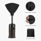 Patio Heater Head Cover, Outdoor Round 34"D Heater Cover, Black Waterproof Heater Top Cover for Standing Heat with Zipper and Storage Bag , Dustproof, UV-Resistant
