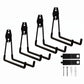 Garage Hooks, 4 Pack 7.7inch Large Square Wall Hooks for Hanging Heavy Duty Ladders, Bikes, Tools Ideal for Garage, Garden, Basement Utility Room Storage (Black)