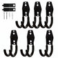 Garage Hooks, 6 Pack Small Round Wall Hooks for Hanging Heavy Duty Ladders, Bikes, Tools Ideal for Garage, Garden, Basement Utility Room Storage (Black)