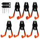 6-Pack Small Square Heavy Duty Garage Hooks, Ideal for Hanging Ladders, Bikes, Tools, Garage, Garden, Basement, Shed, Utility Room Storage (Orange)