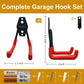 6-Pack Small Square Heavy Duty Garage Hooks, Ideal for Hanging Ladders, Bikes, Tools, Garage, Garden, Basement, Shed, Utility Room Storage (Orange)