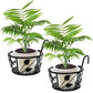 2-Pack Metal Plant Holders for Indoor Outdoor Railings, Fence Plant Hangers, Hanging Flower Baskets for Porch, Balcony, Stair Railing, Black