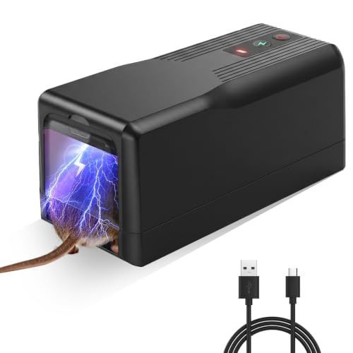 Electronic Humane Rat & Mouse Trap Indoor Reusable Rodent Catcher 8000V High Voltage Rodent Killer with Anti-Escape Door, Reusable No-Touch for Indoor Home Kitchen Garage Office