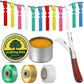 Grafting Tool Kit with Grafting Wax, Knife, Tape for Fruit Trees | Complete Grafting Set, 8 oz Wax, 2-5/8" Curved/straight Knife, 3 Tapes, 12 Labels, for Floral Budding, Garden Maintenance