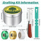 Grafting Tool Kit with Grafting Wax, Knife, Tape for Fruit Trees | Complete Grafting Set, 8 oz Wax, 2-5/8" Curved/straight Knife, 3 Tapes, 12 Labels, for Floral Budding, Garden Maintenance