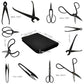 Gardening Bonsai Tool Sets 15pcs Carbon Steel Garden Plant Trimming Kit Scissor Cutter Shear Heavy Duty Nylon Case Outdoor Entrenching Tools