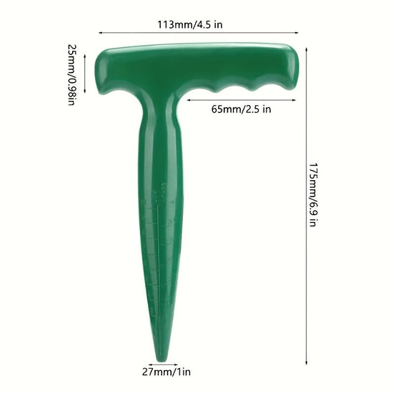 2-Piece Garden Plant Transplanter and Dibber Set for Australian Gardens-Green