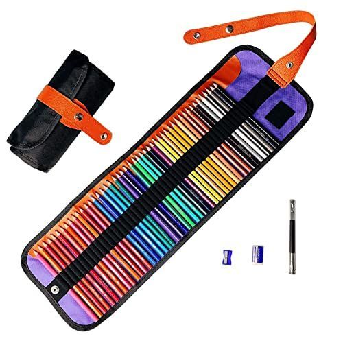 48 Pcs Premium Artist Pencil Set, Pencils Set with Canvas Wrap for Drawing Adult Coloring Books Artist Beginner Teens School Travel Birthday Gifts Art Drawing Supplies, Oil based Color Pencils