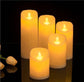 Battery Operated Candles with Timer in Waterproof Flameless Led Pillar Candles, Small, Slim Electric Fake Lights for Wedding Halloween Christmas Table Centerpieces - Yellow - Size 3Pack